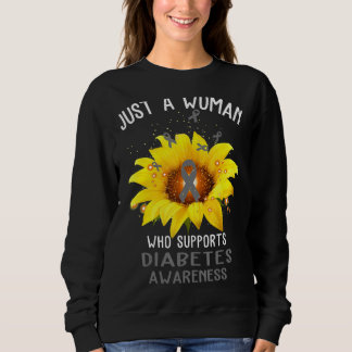 Just A Woman Who Supports Diabetes Awareness Fitte Sweatshirt