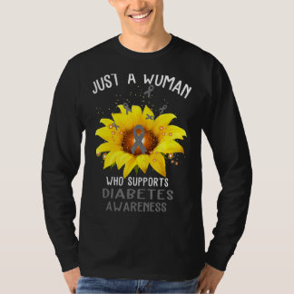 Just A Woman Who Supports Diabetes Awareness Fitte T-Shirt