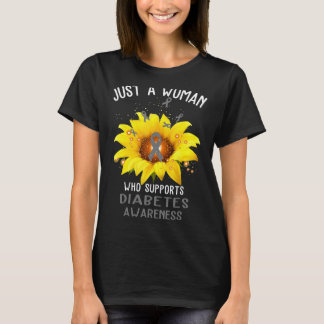 Just A Woman Who Supports Diabetes Awareness Fitte T-Shirt