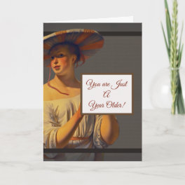 Just A Year Older Retro Woman Birthday Card