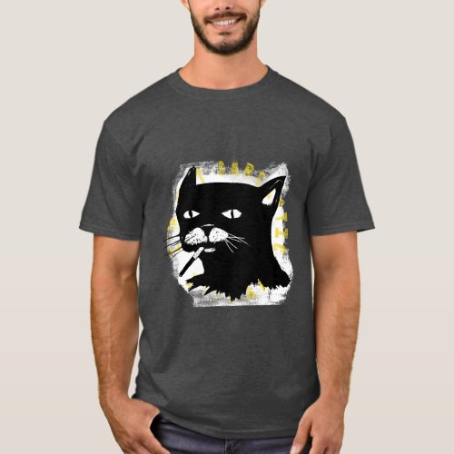 Just Aa black cat smoking a cig T_Shirt