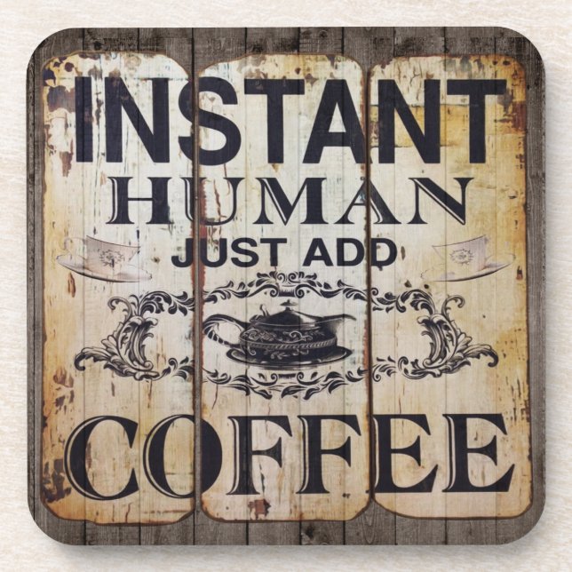 Just Add Coffee Art Coasters Cork-back Square (Front)