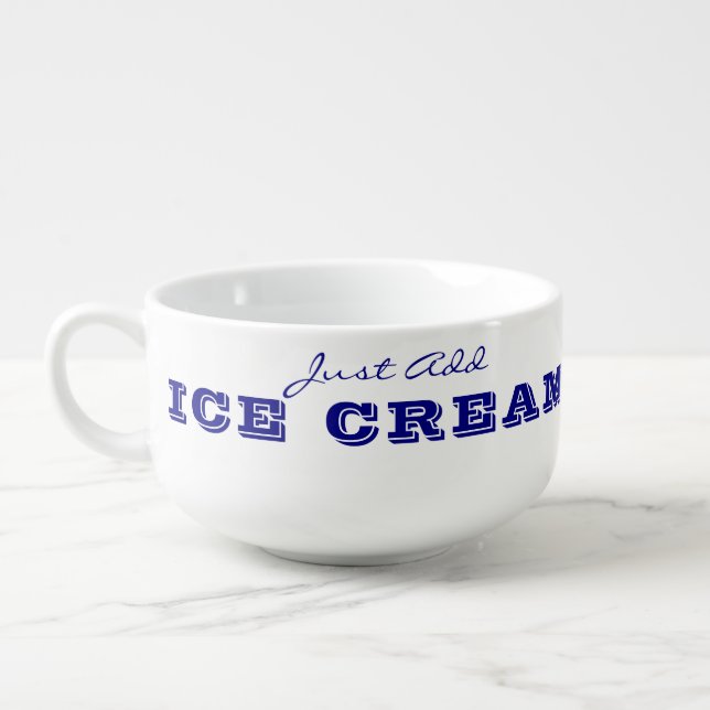 Just Add Ice Cream Bowls, Navy Blue and White Soup Mug (Right)