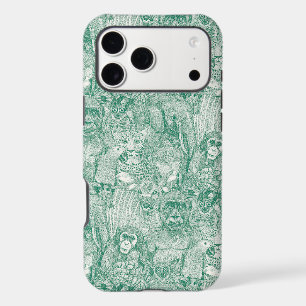 just african jungle animals emerald green hp iPhone 17 pro max case