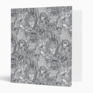 just african jungle animals iron gray white 3 ring binder