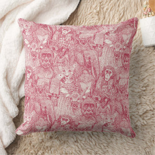 just african jungle animals viva magenta hp throw pillow