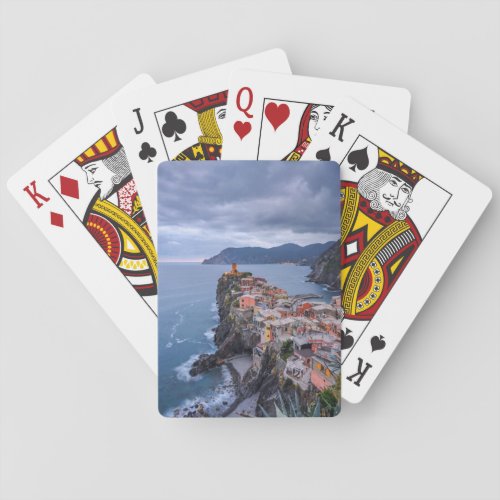 Just After Sunset  Vernazza Cinque Terre Italy Poker Cards