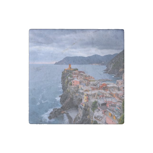 Just After Sunset | Vernazza, Cinque Terre, Italy Stone Magnet (Front)