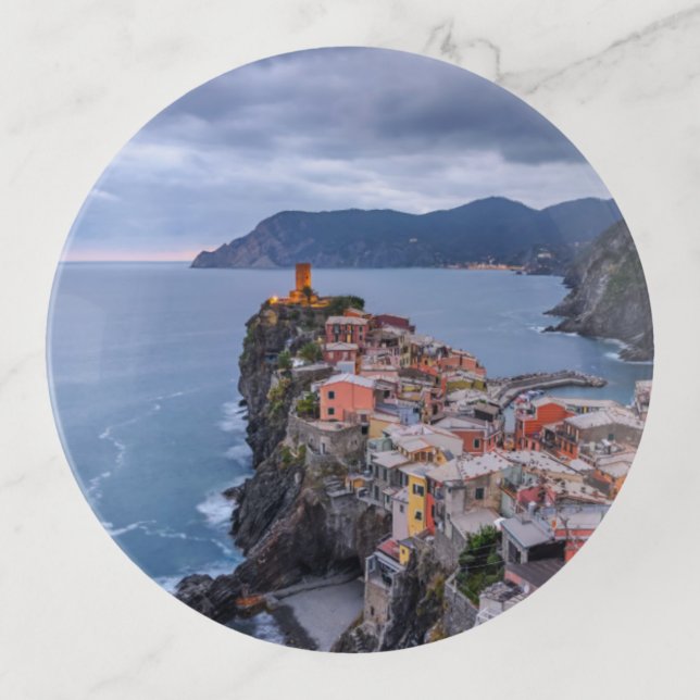 Just After Sunset | Vernazza, Cinque Terre, Italy Trinket Tray (Front)