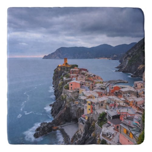 Just After Sunset  Vernazza Cinque Terre Italy Trivet