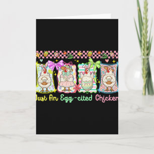 Just An Egg-cited Chicken Easter Group Bunny Chick Card