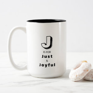 Just and Joyful J - Personalized Luxury Two-Tone Coffee Mug