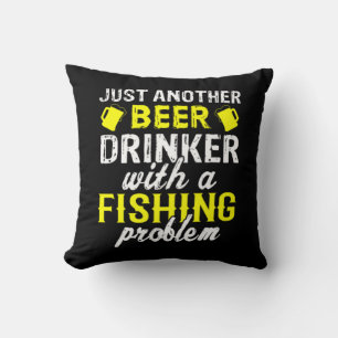 Just Another Beer Drinker Fishing Throw Pillow