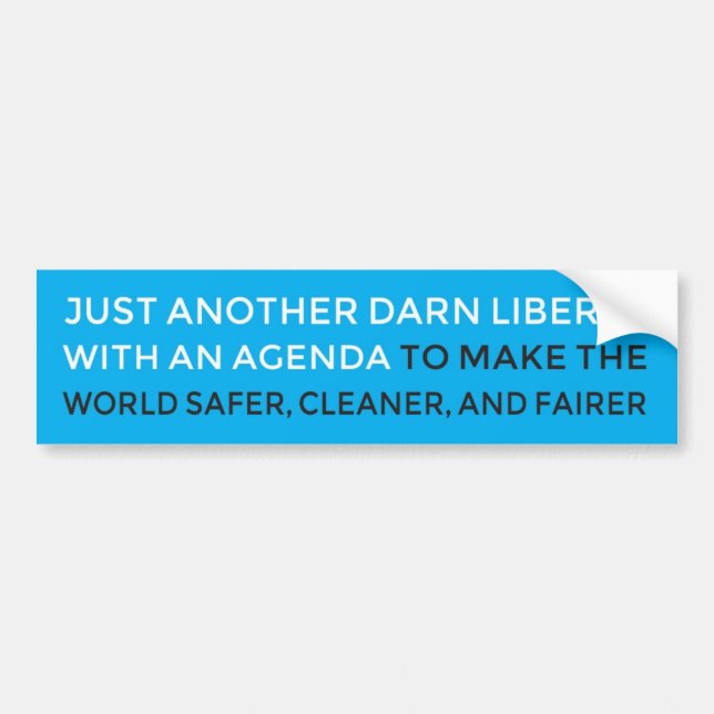 Just another darn liberal with an agenda bumper sticker (Front)