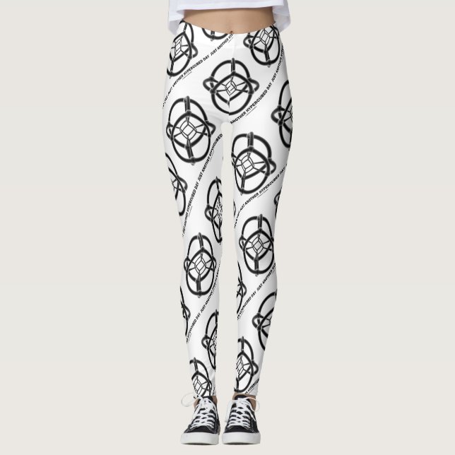 Just Another Hypercubed Day 4-D Polytope Humor Leggings (Front)