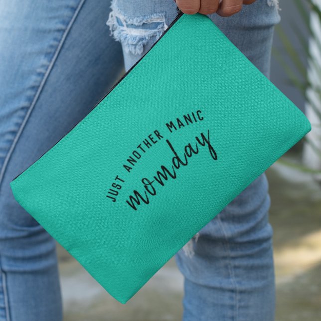 Just Another Manic Momday | Super Mom Trendy Green Accessory Pouch (Creator Uploaded)