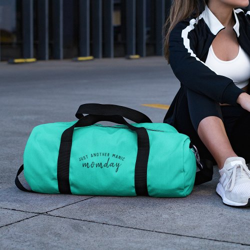 Just Another Manic Momday  Super Mom Trendy Green Duffle Bag
