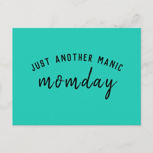 Just Another Manic Momday  Super Mom Trendy Green Postcard