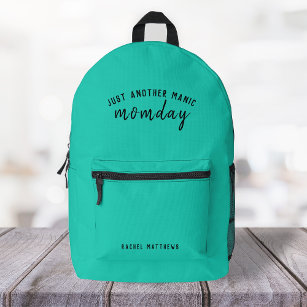 Just Another Manic Momday   Super Mom Trendy Green Printed Backpack