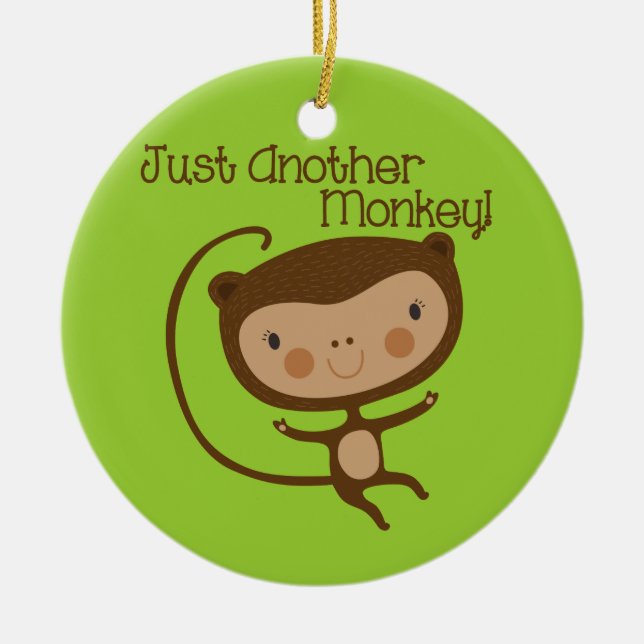 Just Another Monkey Ceramic Ornament (Front)