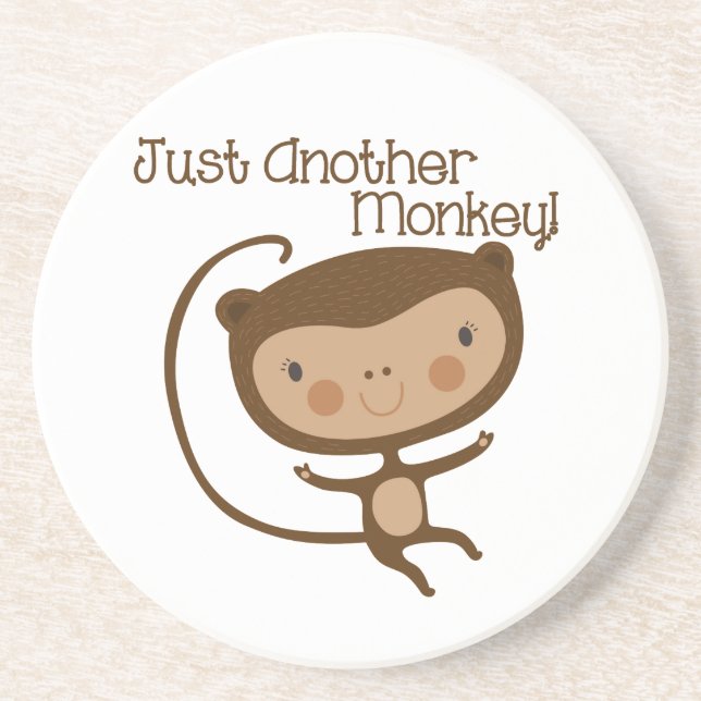 Just Another Monkey Sandstone Coaster (Front)
