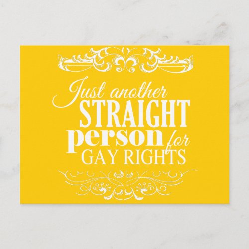JUST ANOTHER STRAIGHT PERSON FOR GAY RIGHTS _png Postcard