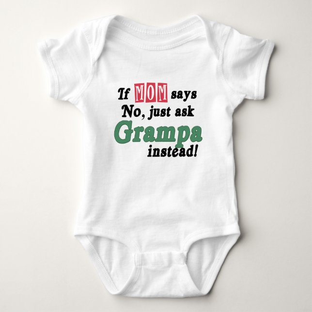 Just Ask Grampa Baby Bodysuit (Front)