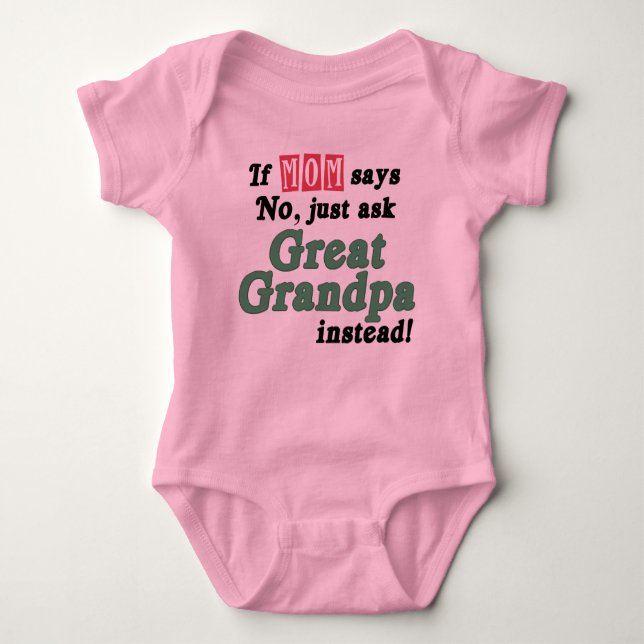 Just Ask Great Grandpa Baby Bodysuit (Front)
