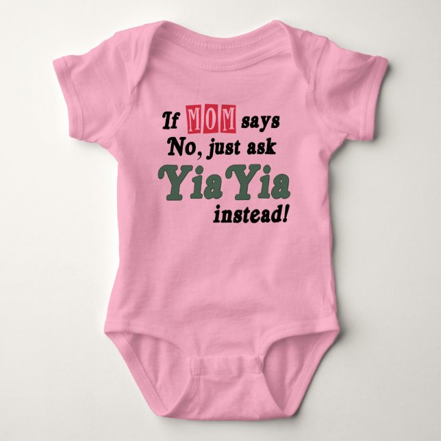 Just Ask YiaYia Baby Bodysuit (Front)