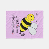 Just Be Awesome Bumble Bee purple Fleece Blanket (Front (Horizontal))