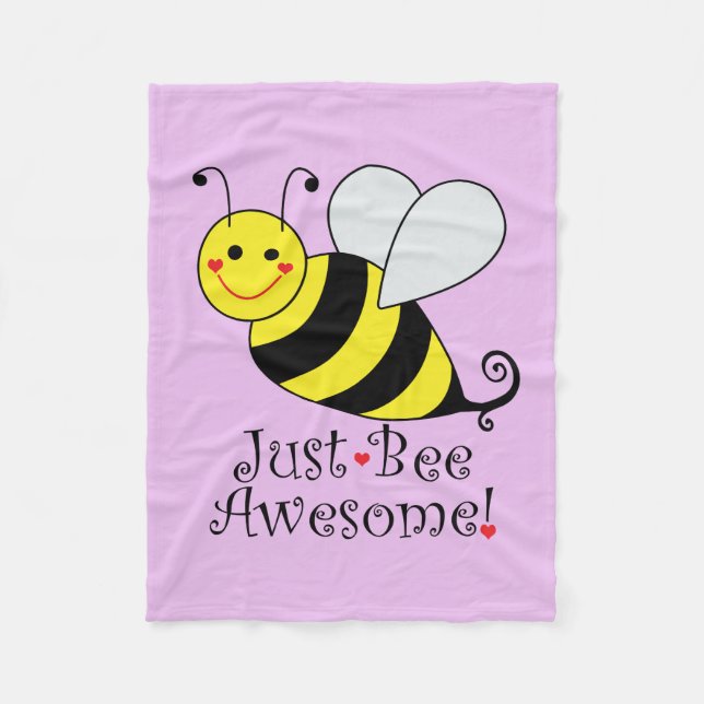 Just Be Awesome Bumble Bee purple Fleece Blanket (Front)