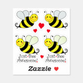 Just Be Awesome Cute Bumble Bees Contour Cut Sticker (Sheet)