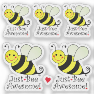 Just Be Awesome Cute BumbleBees Contour Cut Sticker