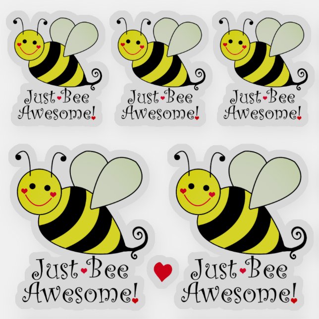 Just Be Awesome Cute BumbleBees Contour Cut Sticker (Front)