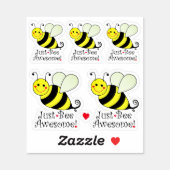 Just Be Awesome Cute BumbleBees Contour Cut Sticker (Sheet)