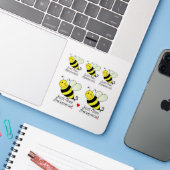 Just Be Awesome Cute BumbleBees Contour Cut Sticker (Laptop w/ iPhone)