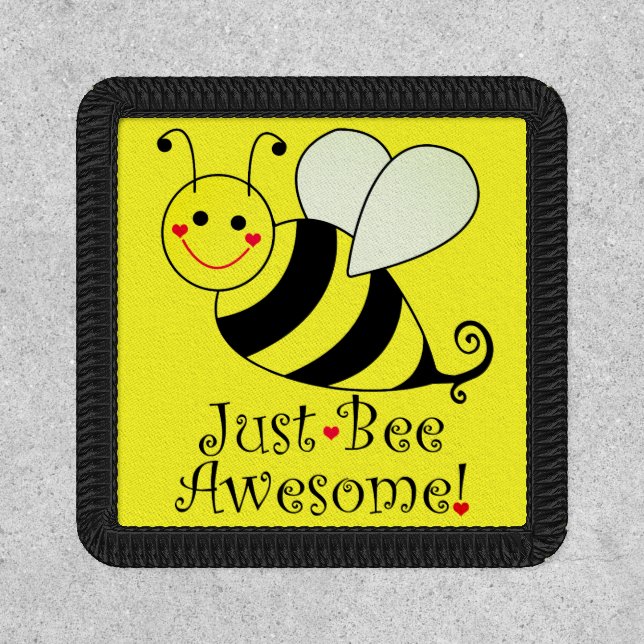 Just Be Awesome Yellow Bumble Bee Patch (Front)