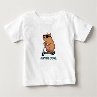 Just Be Cool" bear cycling DESGIN Baby T-Shirt