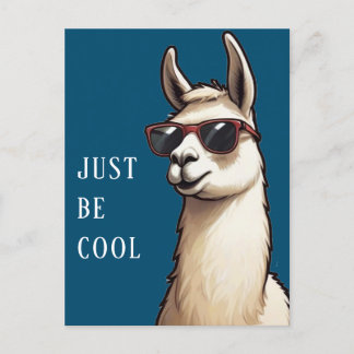 Just Be Cool Llama Funky Alpaca with Sunglasses Postcard