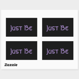"Just Be" Phrase Lavender Lettering  Rectangular Sticker
