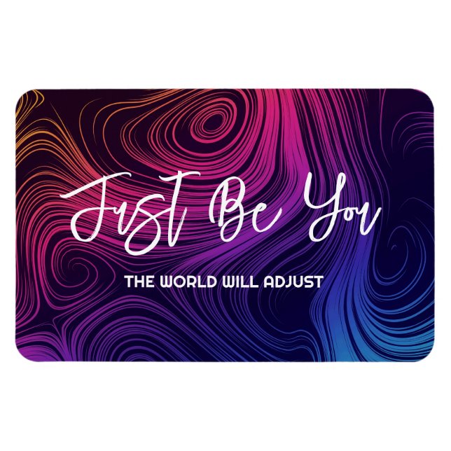 Just be You Groovy Colorful Rainbow Swirls Magnet (Horizontal)