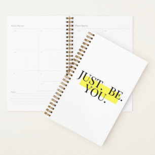 Just Be You Motivational Minimalist Typography Planner