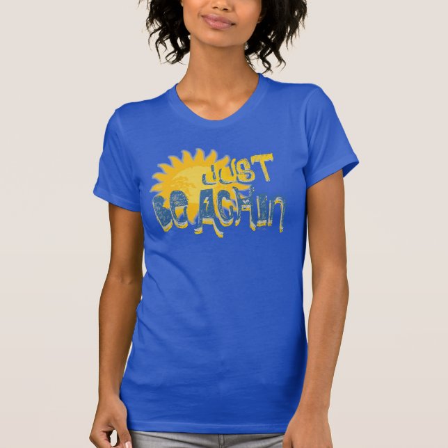 Just BEACHIN Navy! T-Shirt (Front)