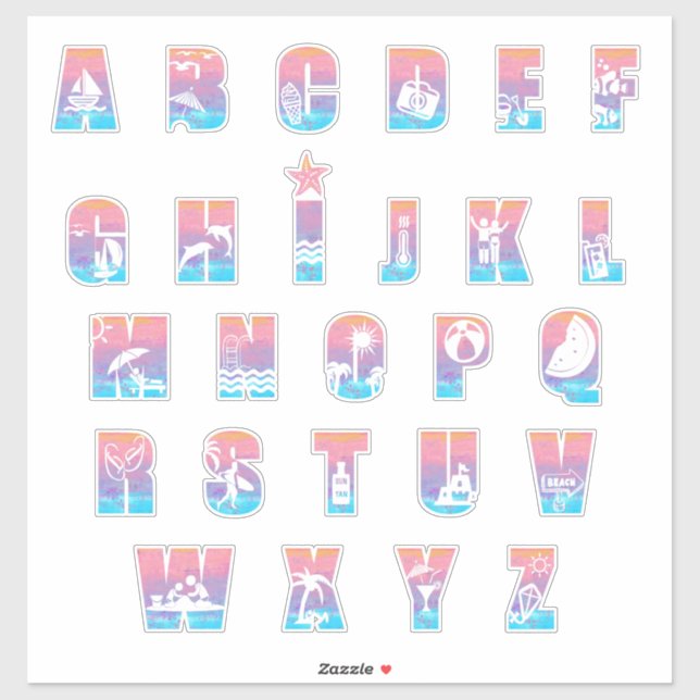 JUST BEACHY ALPHABET STICKER (Sheet)