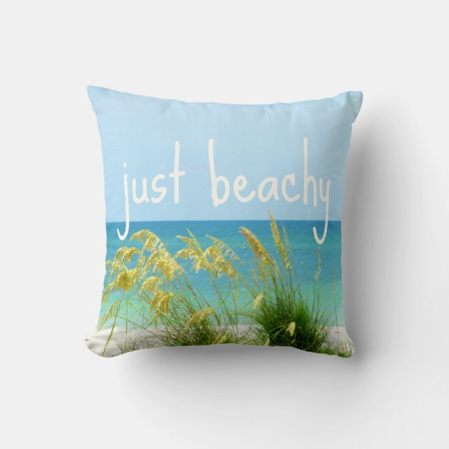 Just Beachy Quote Pillow (Front)