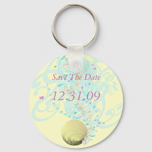 Just Beachy Wedding Keychain (Front)