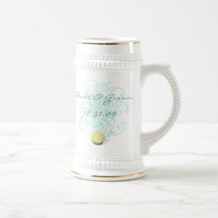 Just Beachy Wedding Stein With Shell and Swirls