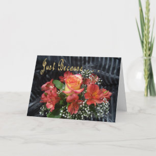 Just Because flowers Letterpress Thank You Card