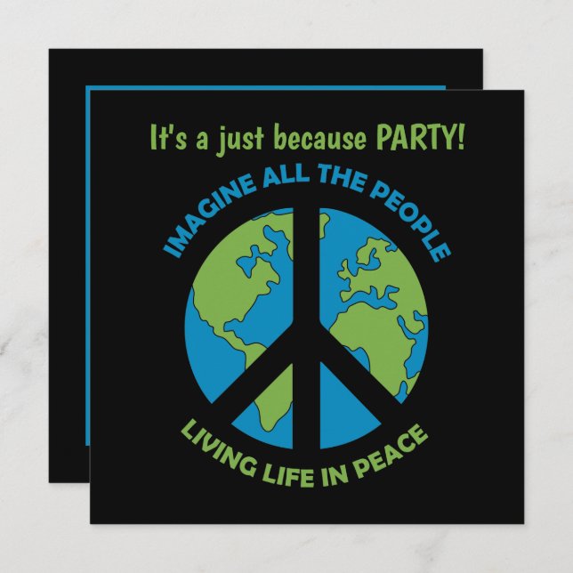 just because peace party add information invitation (Front/Back)