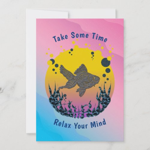Just Because Relax Watercolor Personalize Note Card